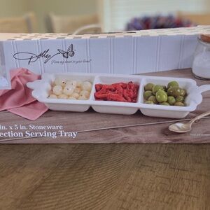 NEW Dolly Parton 13.6 X 5 Inch Stoneware 3-Section Serving Tray